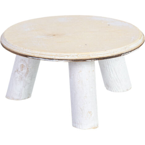 Soporte para macetero de madera blanco 15x15x7h cm (1/5)