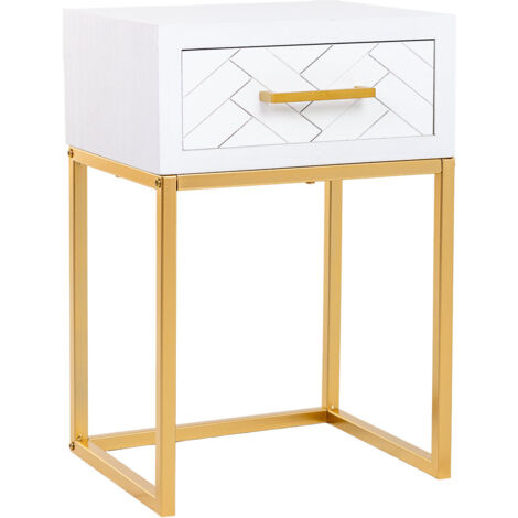 Mesita 1 cajón madera y metal 40x36x60h cm (1/5)