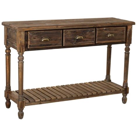 Recibidor de madera con 3 cajones 120x38x81h cm