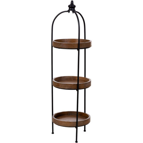 Estantería de madera y metal con 3 baldas 35x35x122h cm (1/5)