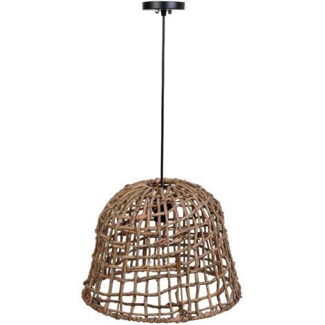 Lámpara de techo de hoja de banana natural marrón, d42x30h cm (1/5)