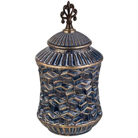 Jarrón de cerámica azul, d17x34h cm (1/5)