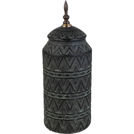 Jarron de ceramica verde, D15,5x41,5h cm (1/5)