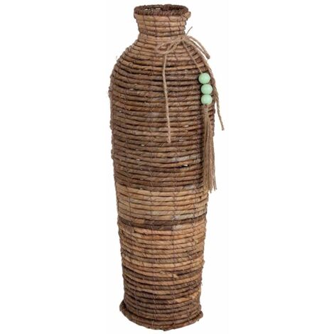 Jarron de hoja de banana natural marrón, D17x58h cm