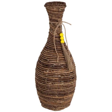 Jarron de hoja de banana natural marrón, D21,5x57h cm