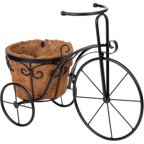 Soporte macetero bicicleta negro, 46x20x35 cm (1/5)