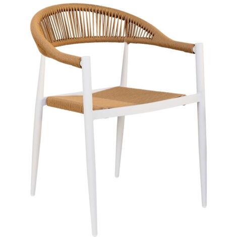 Silla de ratan sintético marrón 56x60x78