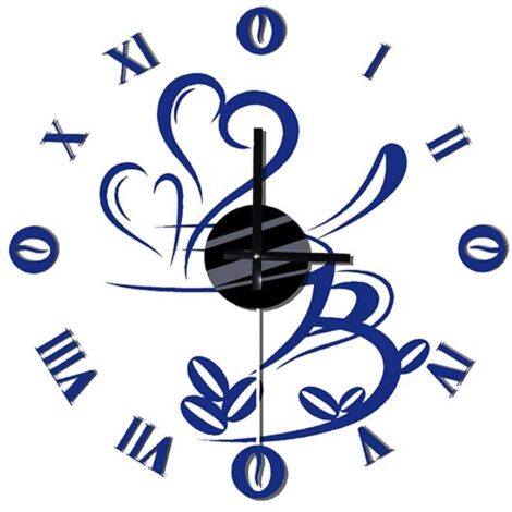Kit reloj de vinilo y goma eva azul 60x60cm (1/4)
