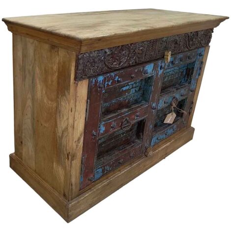 Aparador de madera artesanal 117x42x92h marrón (1/5)
