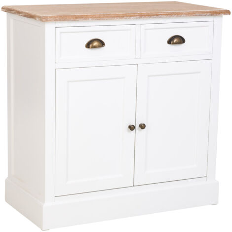 Recibidor de Madera blanco de 2 cajones y 2 puertas 82x39.5x80h cm (1/5)