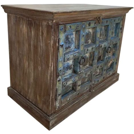 Aparador de madera artesanal 118x52x94h marrón (1/5)