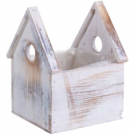 Soporte macetero de Madera cuadrado 15x14x20/10h cm (1/5)