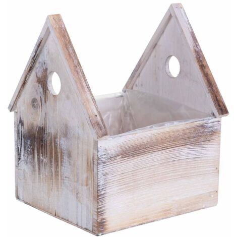 Soporte macetero de Madera cuadrado 20x18x26/12h cm (1/5)