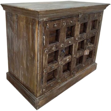 Aparador de madera acabado artesanal marrón 115x51x98h cm (1/5)
