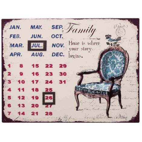 Calendario de metal 25x33 cm (1/3)