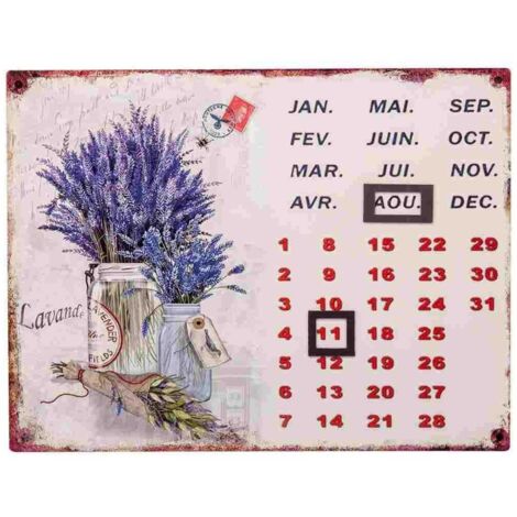 Calendario de metal 25x33 cm (1/3)