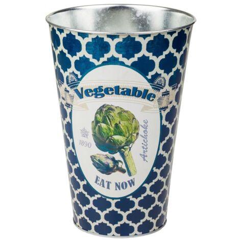Cubo de metal decorativo azul d16x24 (1/3)