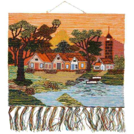 Tapiz de yute tejido decorativo 100x80cm (1/3)