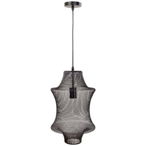 Lámpara de techo de metal negra 29x29x40/120
