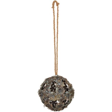 Bola decoración de metal dorado 16.5x16.5x18 (1/3)