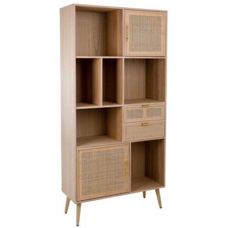 Estantería de madera y rejilla marrón 90x37x189 (1/5)