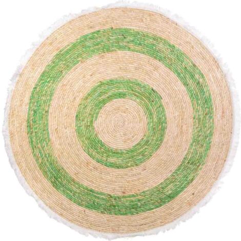 Alfombra fibra natural tejido artesanal verde d120x1 (1/5)
