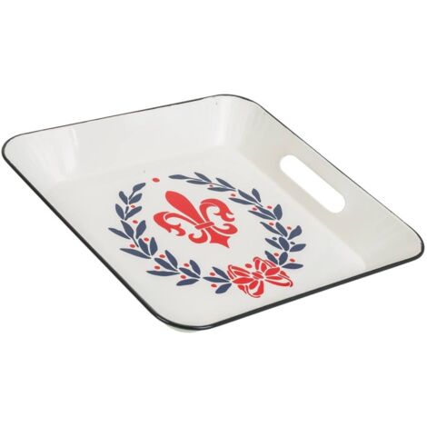 Bandeja de metal blanca 28,5x28,5x4