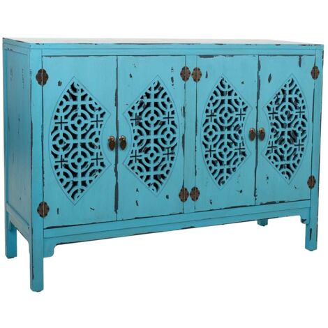 Aparador de madera azul 120x40x86,5
