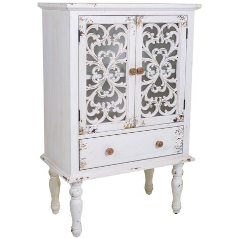 Vitrina de madera blanca 71x40x111