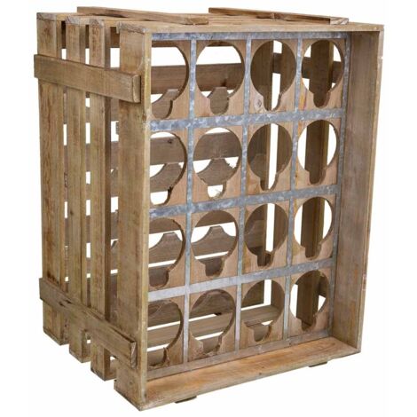 Cajón botellero de madera marrón 41x32x55