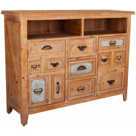 Aparador de madera 3 cajones y 2 puertas 120x36x90h cm (1/5)