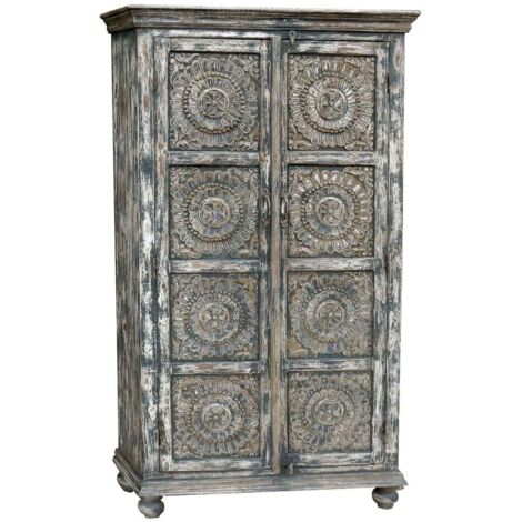 Armario de Madera acabado artesanal gris 100x41x183h cm (1/5)