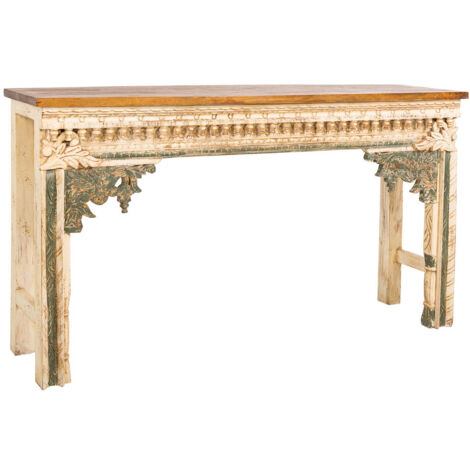 Recibidor de Madera acabado artesanal marrón 160x40x90h cm (1/5)