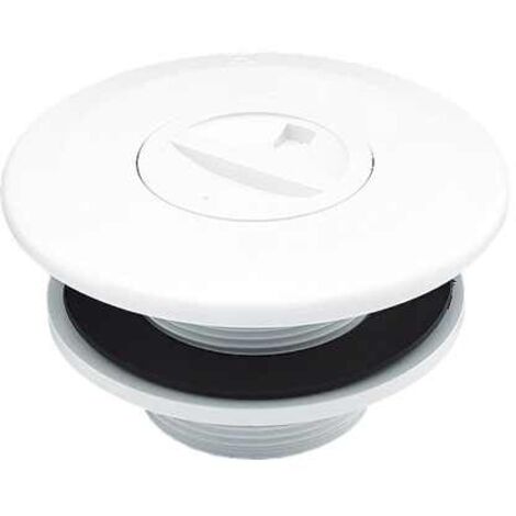Astralpool – Prise balai pour piscine coque – Matériau ABS blanc – Connexion extérieur filetage 2' – Bouchon à visser 1½' inclus