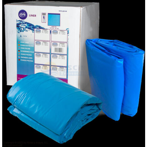 GRE – Liner piscine bleu 610x375x120 cm – Qualité 40/100 – Système overlap pour piscines hors sol ovales