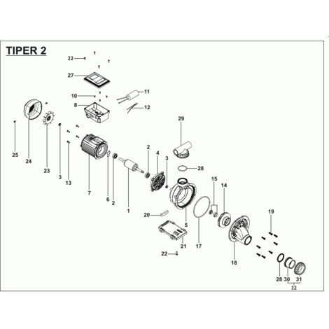 Pompe Tiper 2 125 1,25 CV monophasée pour hydromassage et spa Espa