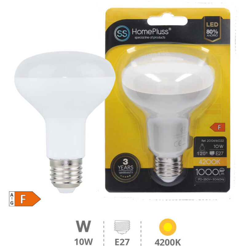 SPOT LED E27 10W BLANC BRILLANT DIAMETRE 80