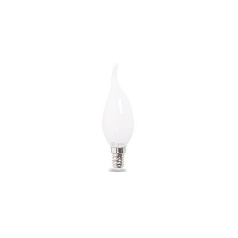 Lampe Led filament E14 4W dépolie blanc chaud 2700K coup de vent