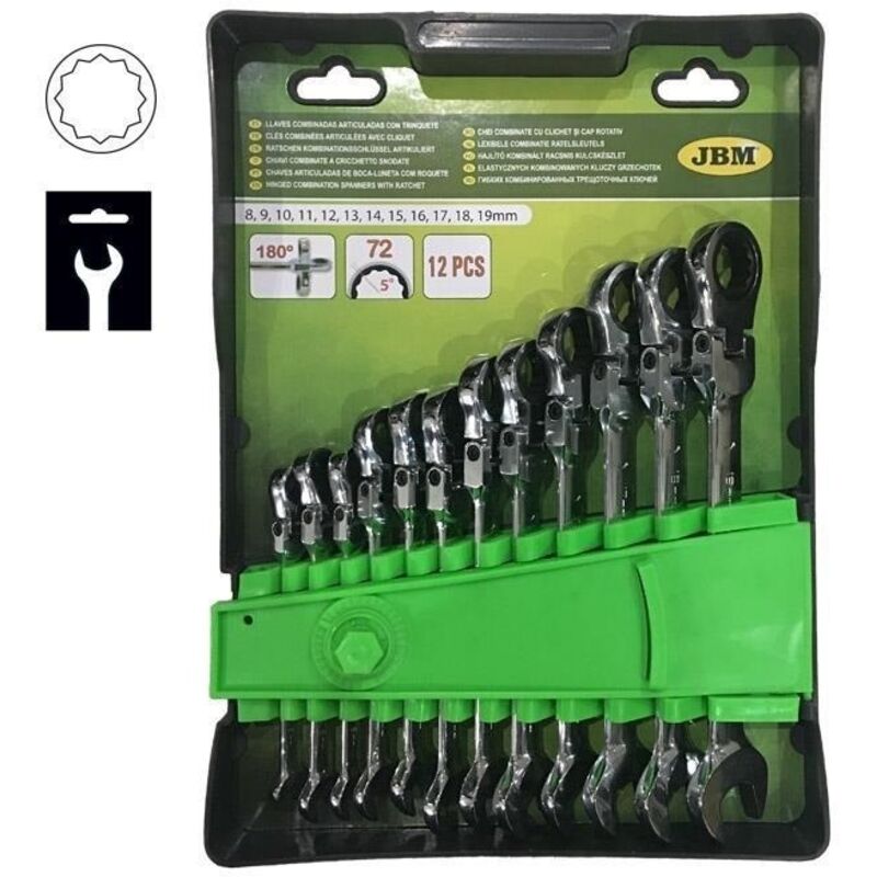 Juego De 21 Llaves Combinadas JBM – Herramientas De Boca Fija Y Estrella, Set Profesional Para Mecánica Y Bricolaje