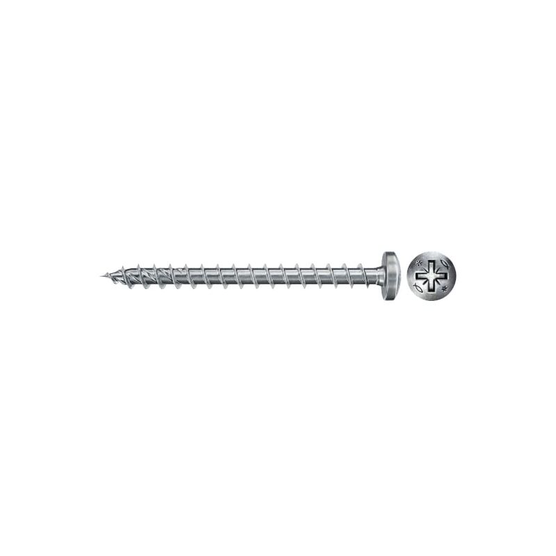 FISCHER 670244 PowerFast II FPF II PZF 4,0x30 BC 200 con cabeza redonda, engarce PZ, rosca total y cincado