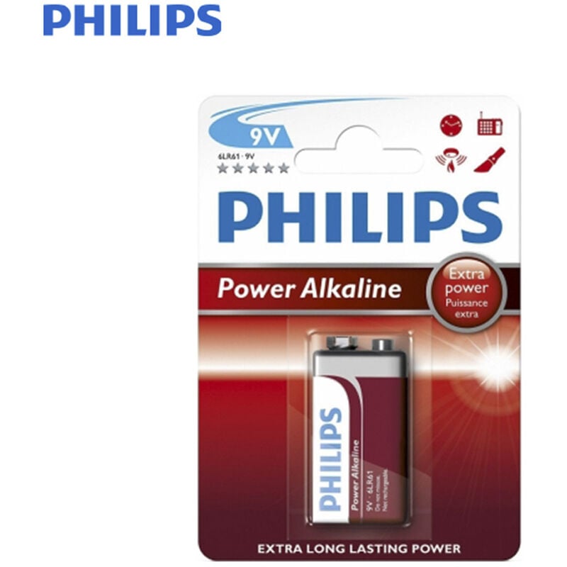 E3/38404 Pila Alkalina Philips 6Lr61 9V (Blister 1 Unid) 26,5X17,5X48,5Mm