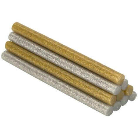 BARRAS DE COLA DECORACIÓN Y HOBBY Ø8x95mm PURPURINA DORADO+PLATEADO 430208 SALKI