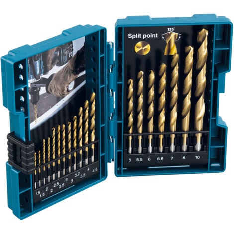 MAKITA D-67527 Juego de brocas para metal HSS-TIN 19pcs