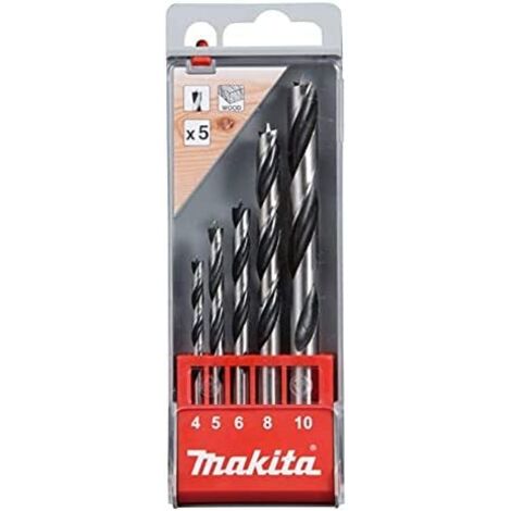 D-72861 Estuche de brocas para madera HSS 4-5-6-8-10 mm 5 pcs