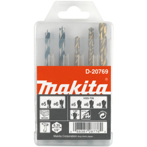 MAKITA D-20769 Estuche de brocas para madera y metal 1/4