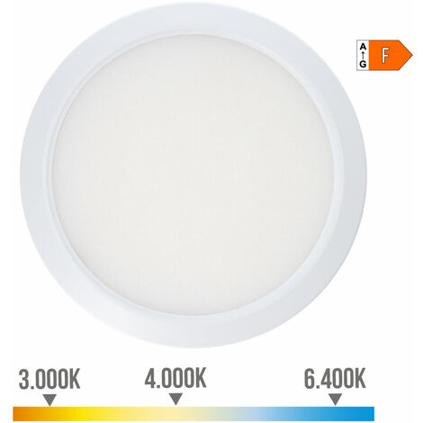 Downlight ajustable led superficie/empotrar 20 w 2050 lm, marco blanco, 3cct, ø22,5 cm (1/5)