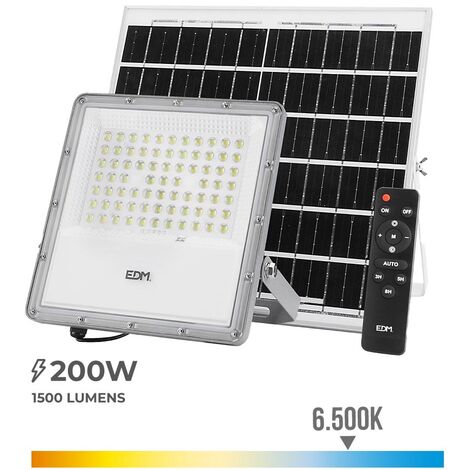 Foco proyector led solar 200w 1500lm 6500k luz fría ip65 EDM (1/8)