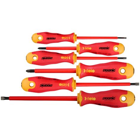 Juego de destornilladores aislados ERGONIC 6-pcs. SL/PH Felo 41396198 (1/3)