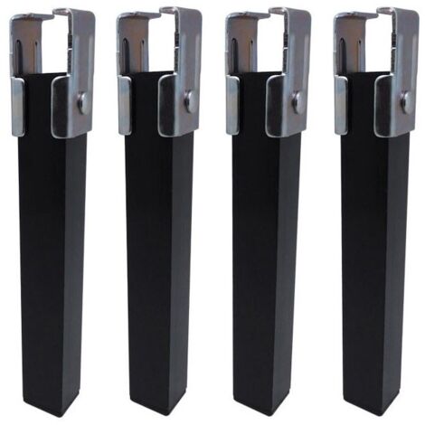 JUEGO DE 4 PATAS DE SOMIER PT25 40x30x255mm SIN RUEDA, NEGRO 96404 MICEL