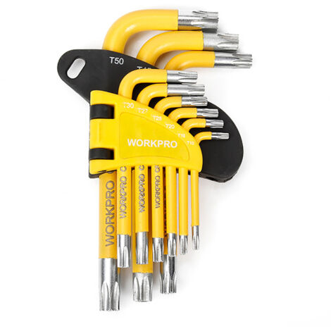 Juego de 9 llaves torx de seguridad workpro (1/5)